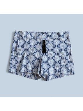 LAUREN GOLD Ikat Blue White Shorts Size 6 NEW NWT